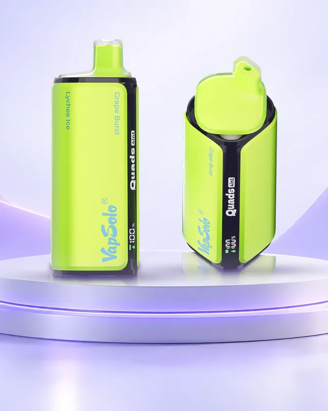 VapSolo® Quads 80K, combinación 02: Grape Burst, Lychee Ice, Kiwi Passion Fruit Guava y Peach Berry